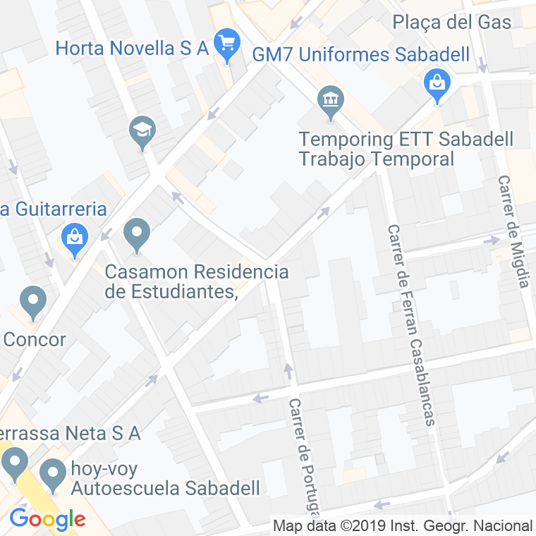 Código Postal calle Horta Novella en Sabadell