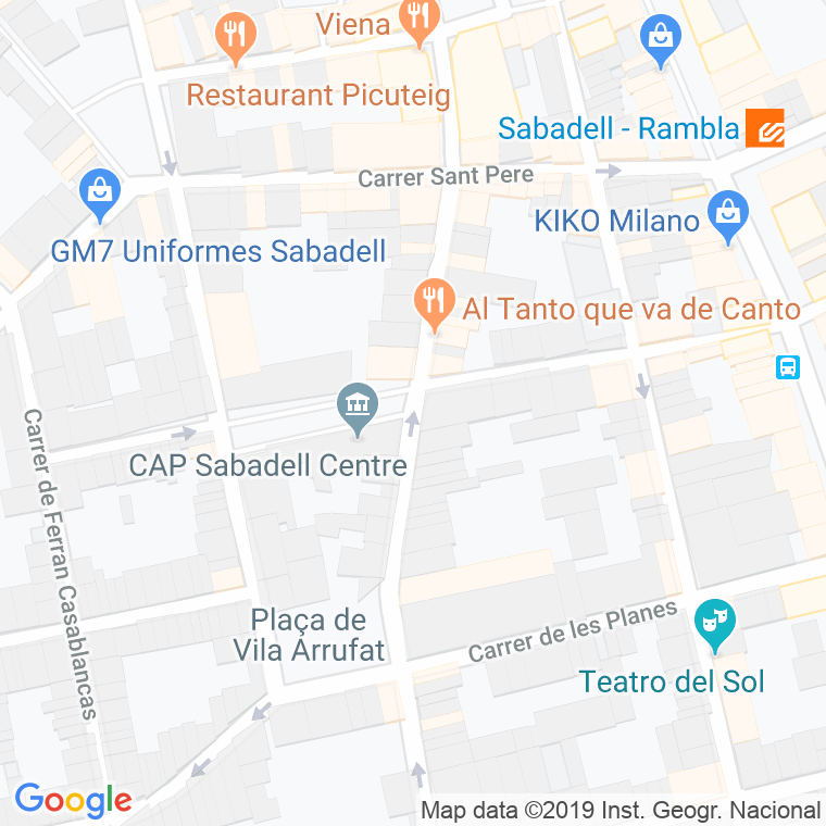 Código Postal calle Joan Oliu, plaça en Sabadell