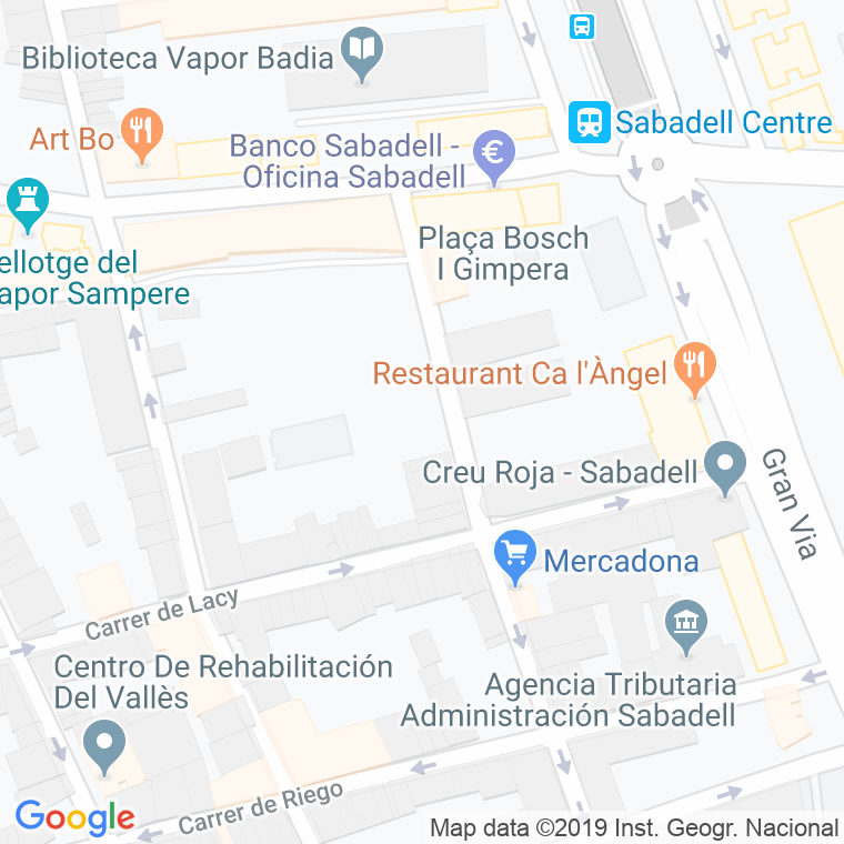 Código Postal calle Cardener, plaça en Sabadell