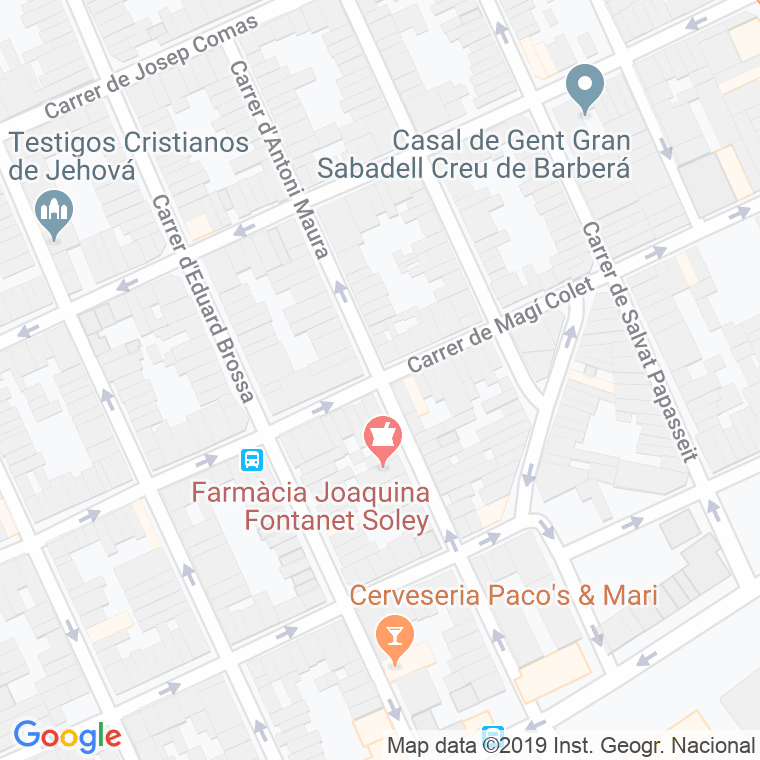 Código Postal calle Antoni Maura en Sabadell