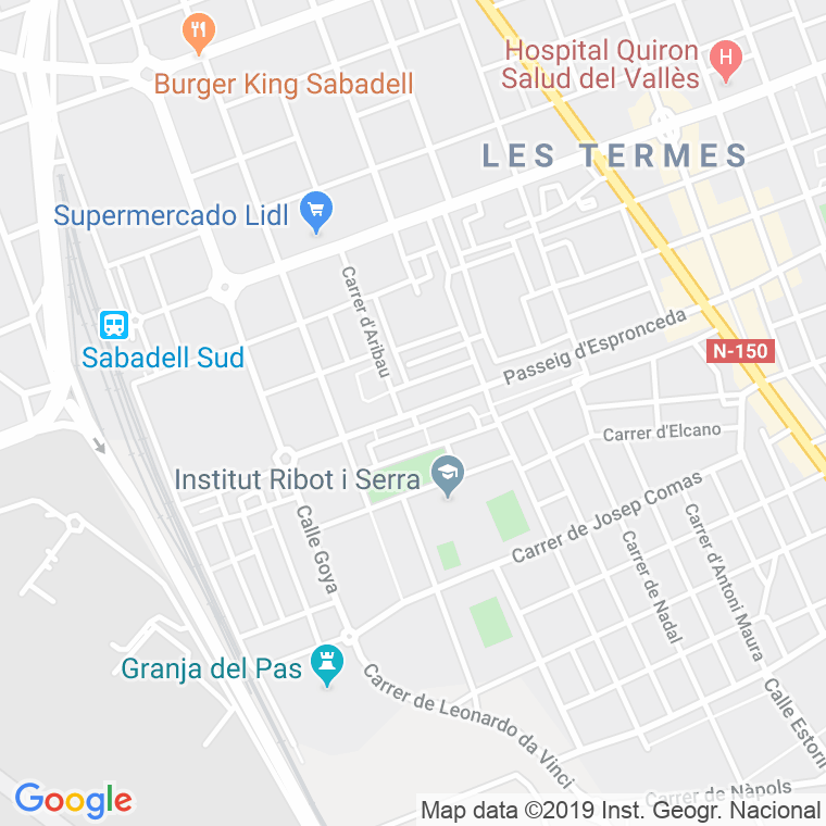 Código Postal calle Espronceda, passeig en Sabadell