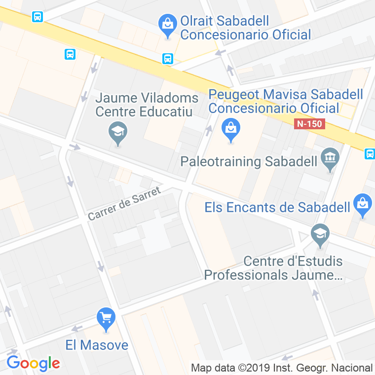 Código Postal calle Ali Bei en Sabadell