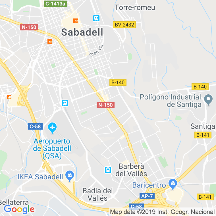 Código Postal calle Barcelona, carretera (Pares Del 2 Al 254) en Sabadell