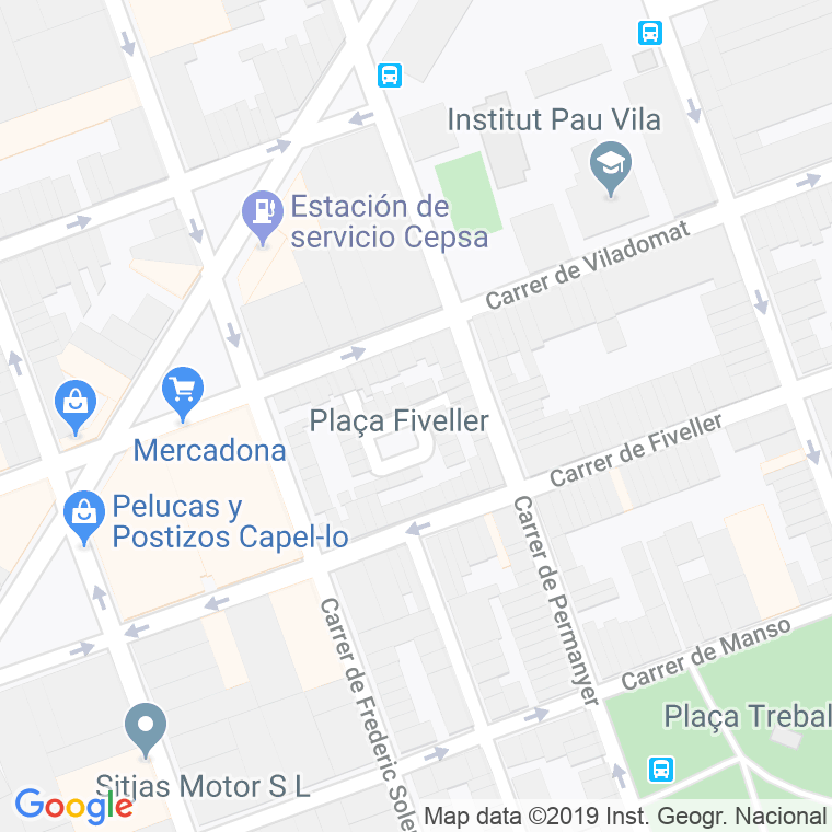 Código Postal calle Fiveller, plaça en Sabadell