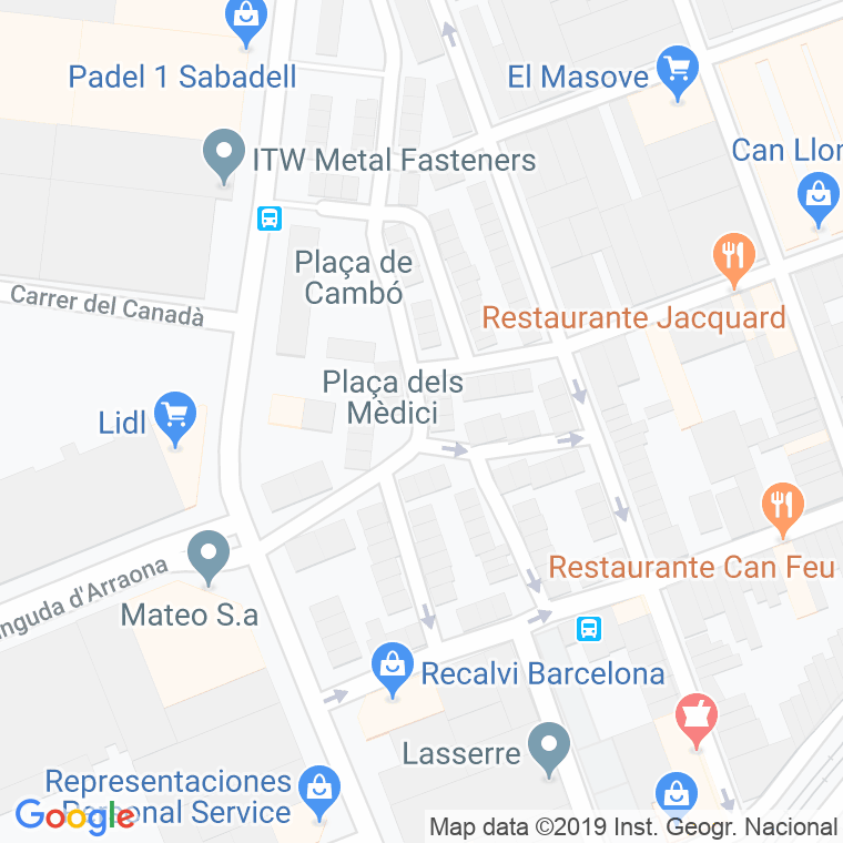 Código Postal calle Medici, Dels, plaça en Sabadell