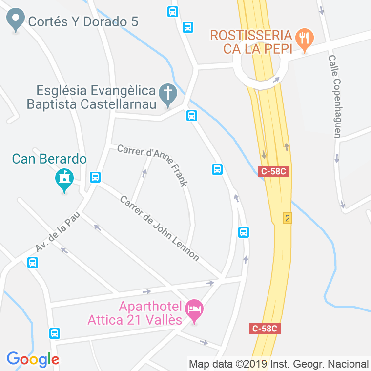 Código Postal calle Anne Frank en Sabadell