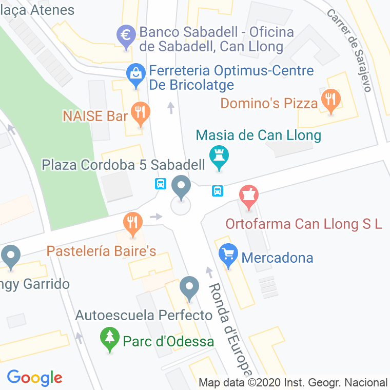 Código Postal calle Cordova, De, plaça en Sabadell