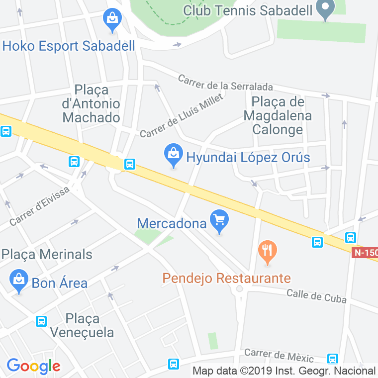 Código Postal calle Costa I Llobera en Sabadell