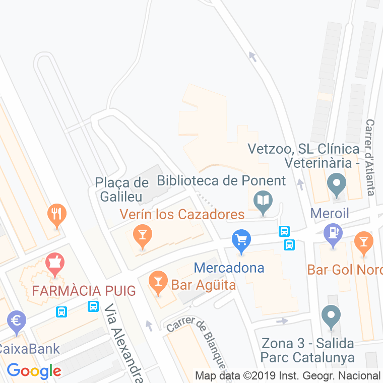 Código Postal calle Galileu, plaça en Sabadell