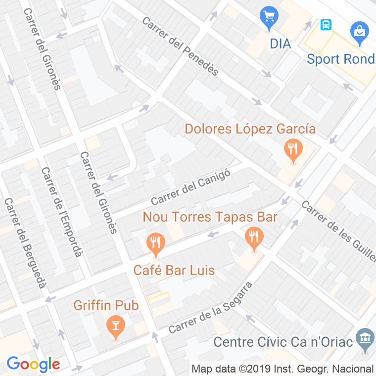 Código Postal calle Canigo en Sabadell