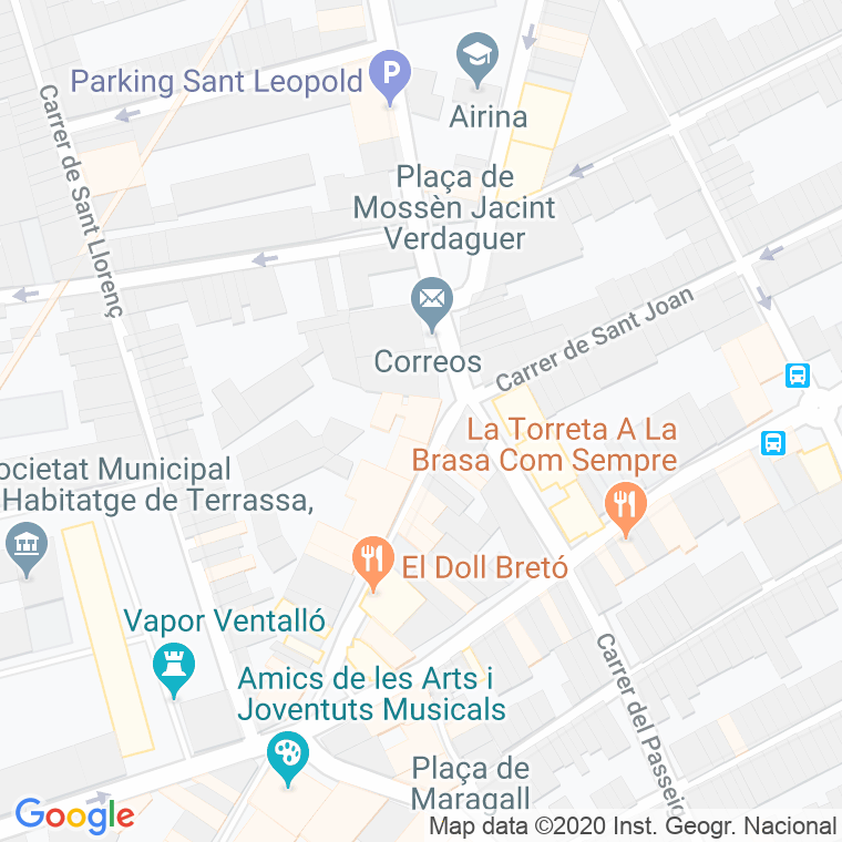 Código Postal calle Catalans, plaça en Terrassa