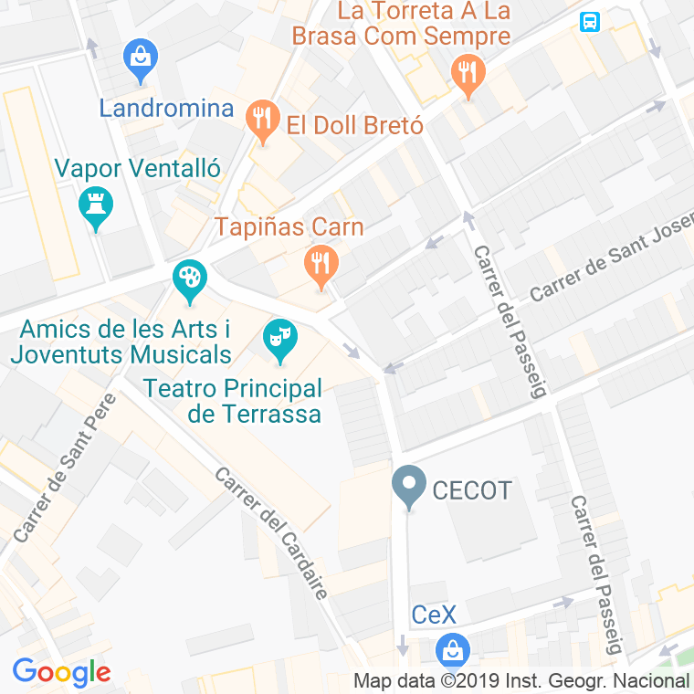 Código Postal calle Maragall, plaça en Terrassa