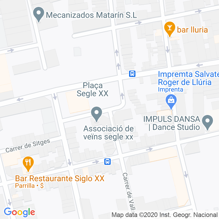 Código Postal calle Segle Xx, plaça en Terrassa