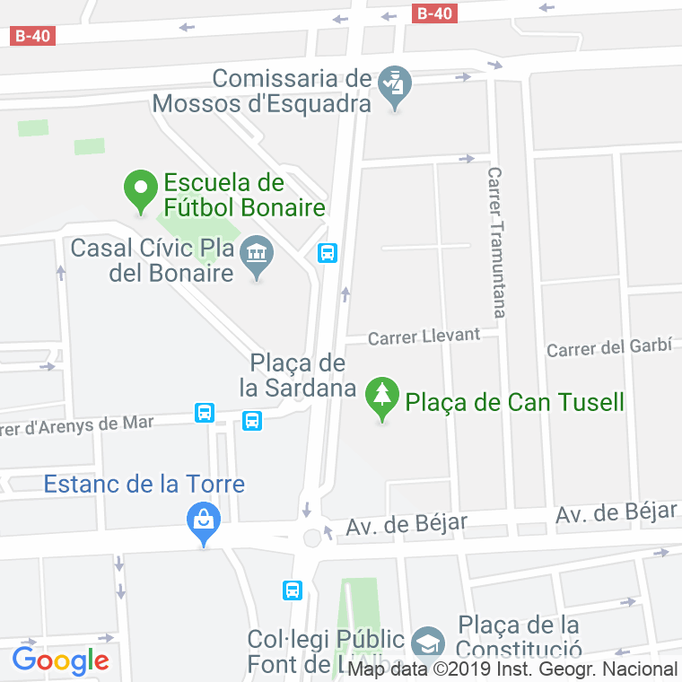 Código Postal calle Can Tusell, plaça en Terrassa