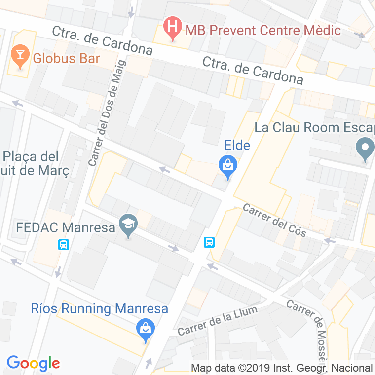 Código Postal calle Corrons, urbanitzacio en Manresa