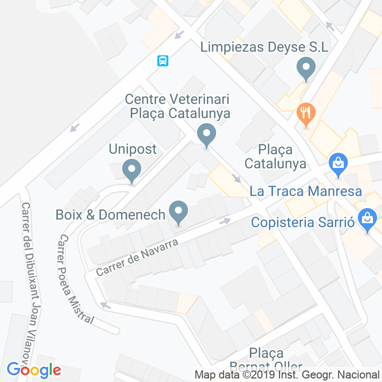 Código Postal calle Catalunya., plaça en Manresa