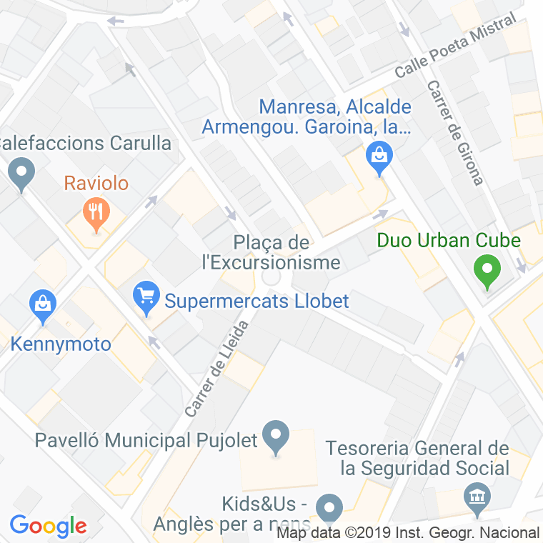 Código Postal calle Excursionisme, plaça en Manresa