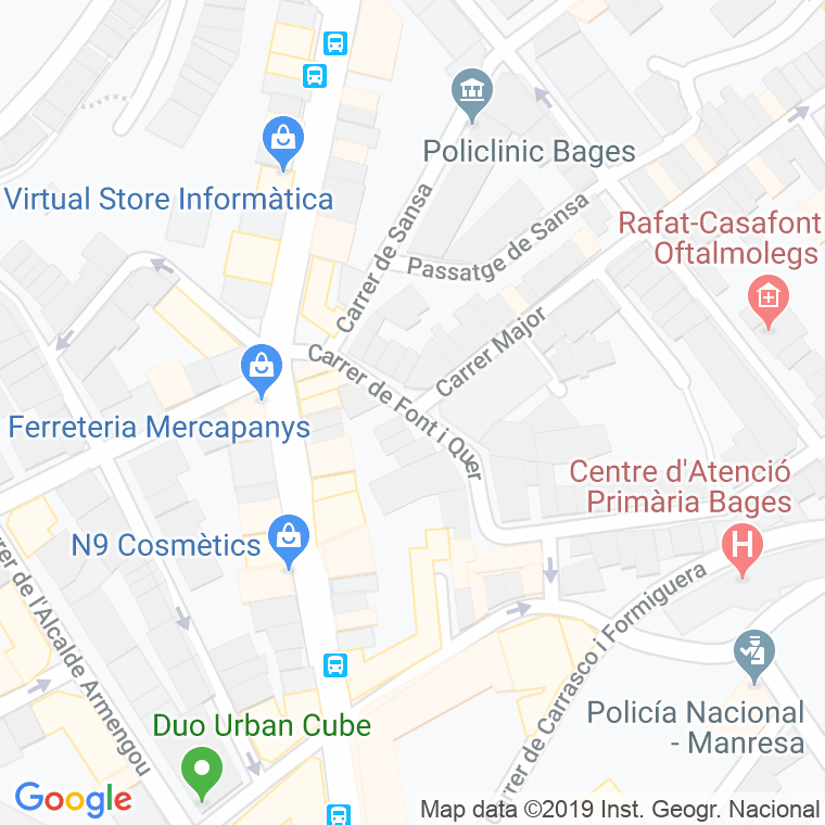 Código Postal calle Font I Quer, carrer en Manresa
