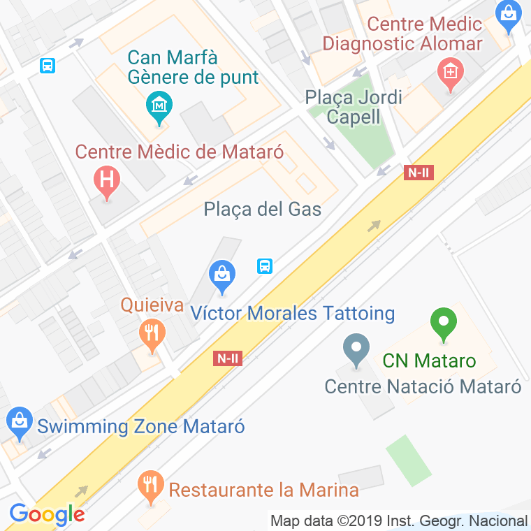 Código Postal calle Gas, plaça en Mataró