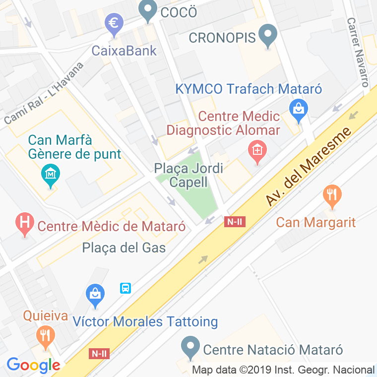 Código Postal calle Jordi Capell, plaça en Mataró