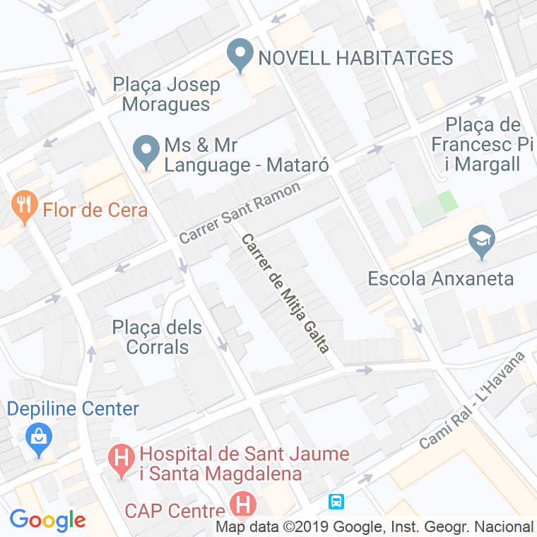 Código Postal calle Mitja Galta en Mataró