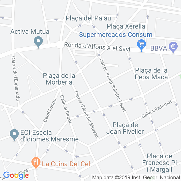 Código Postal calle Pintor Fortuny en Mataró