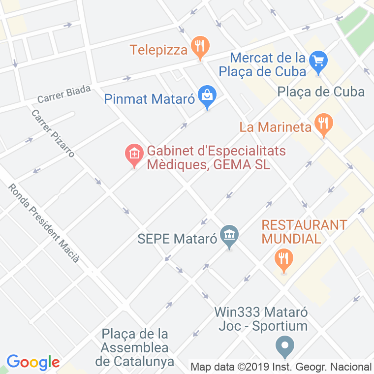 Código Postal calle Alfons Xii, ronda en Mataró