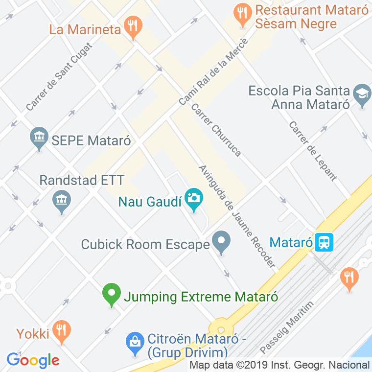 Código Postal calle Antoni Gaudi I Cornet, plaça en Mataró