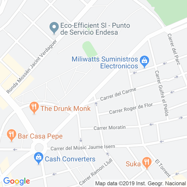 Código Postal calle Giganta, De La, cami en Mataró