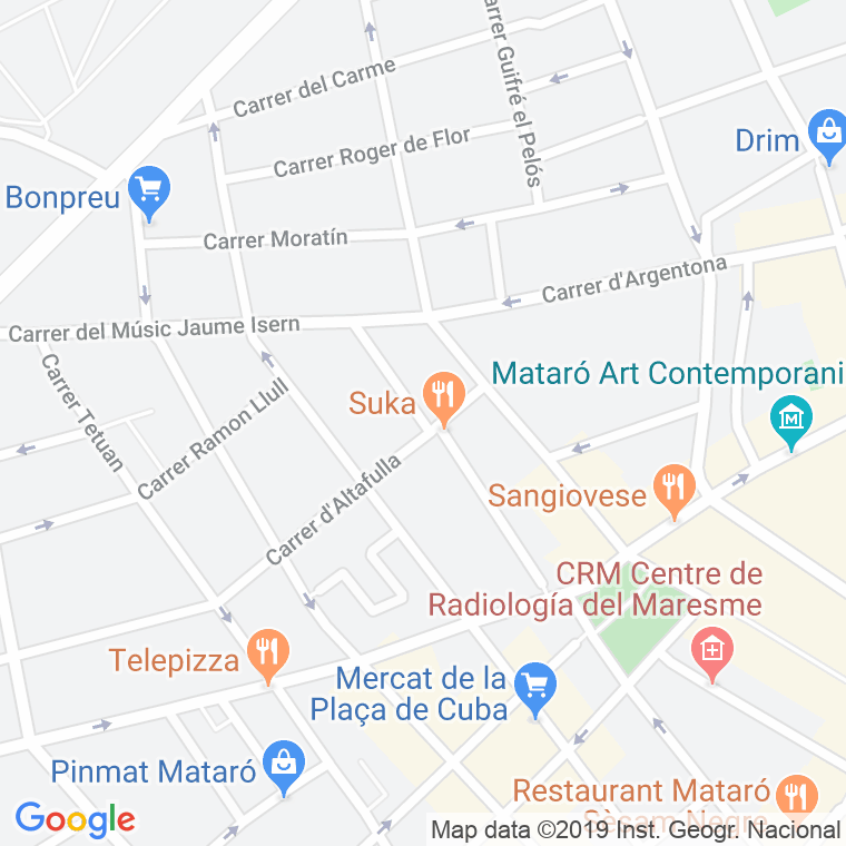 Código Postal calle Milans en Mataró