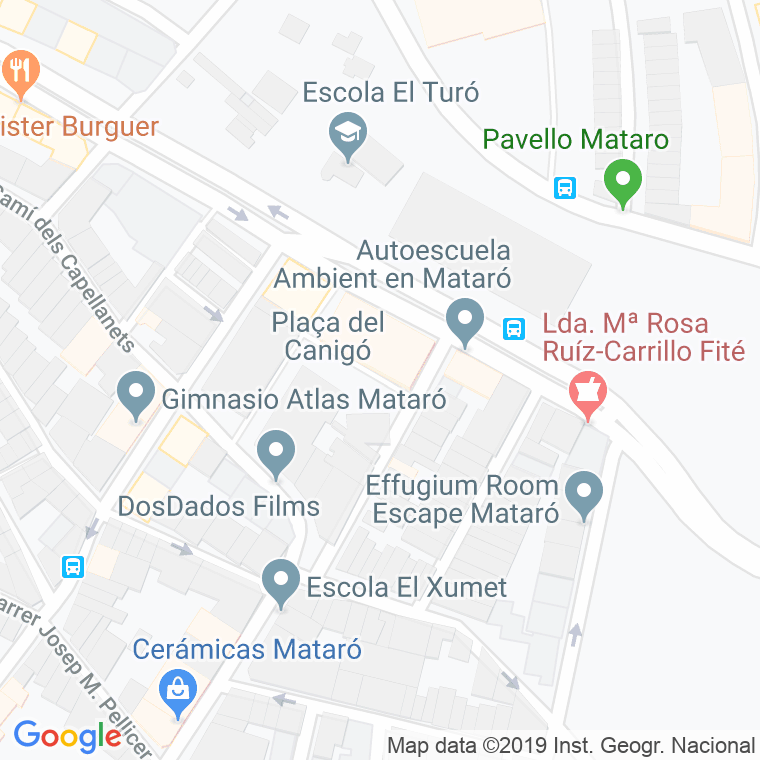 Código Postal calle Canigo, plaça en Mataró