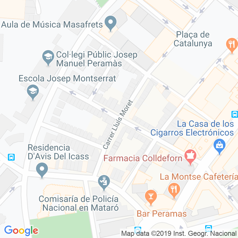 Código Postal calle Lluis Moret en Mataró