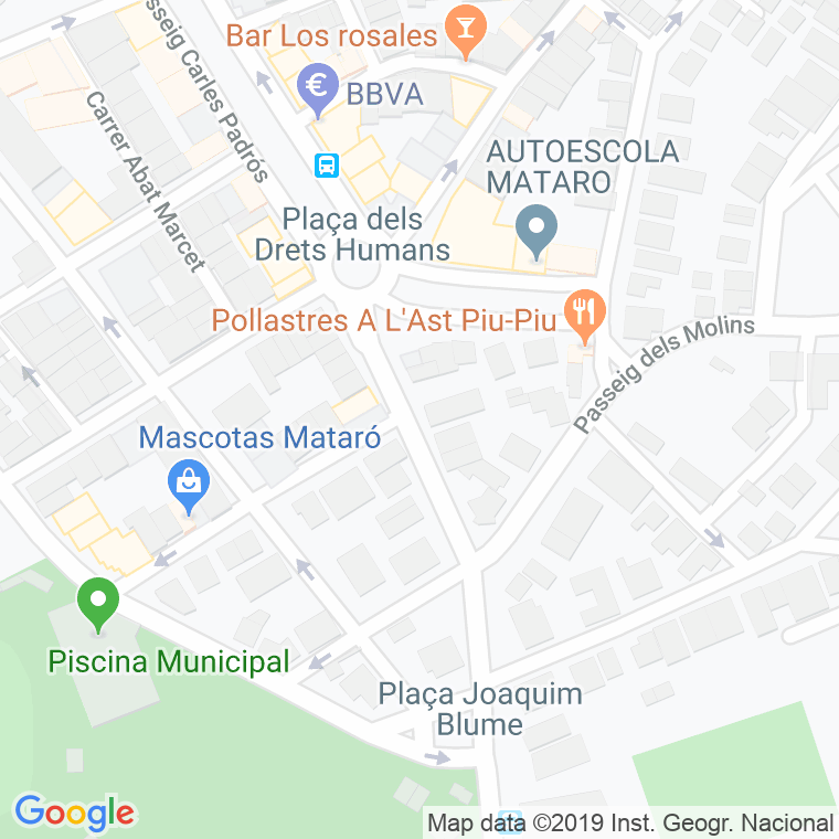 Código Postal calle Antic Mata, cami en Mataró