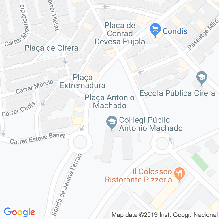 Código Postal calle Antonio Machado, plaça en Mataró