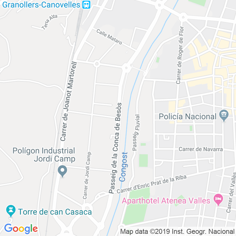 Código Postal calle Conca Del Besos, De La, passeig en Granollers
