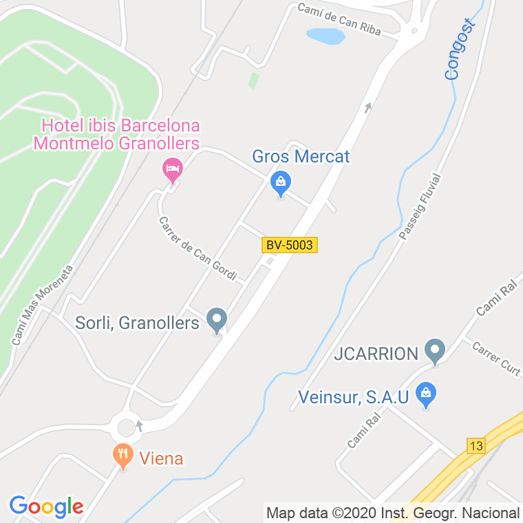 Código Postal calle Montmelo, carretera en Granollers