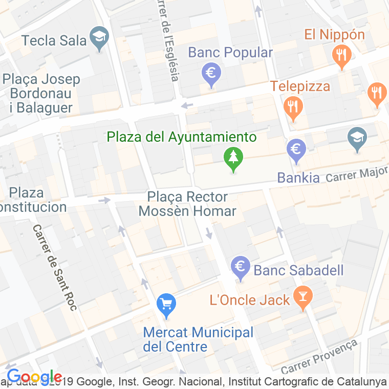 Código Postal calle Ajuntament, plaça en Hospitalet de Llobregat,l'