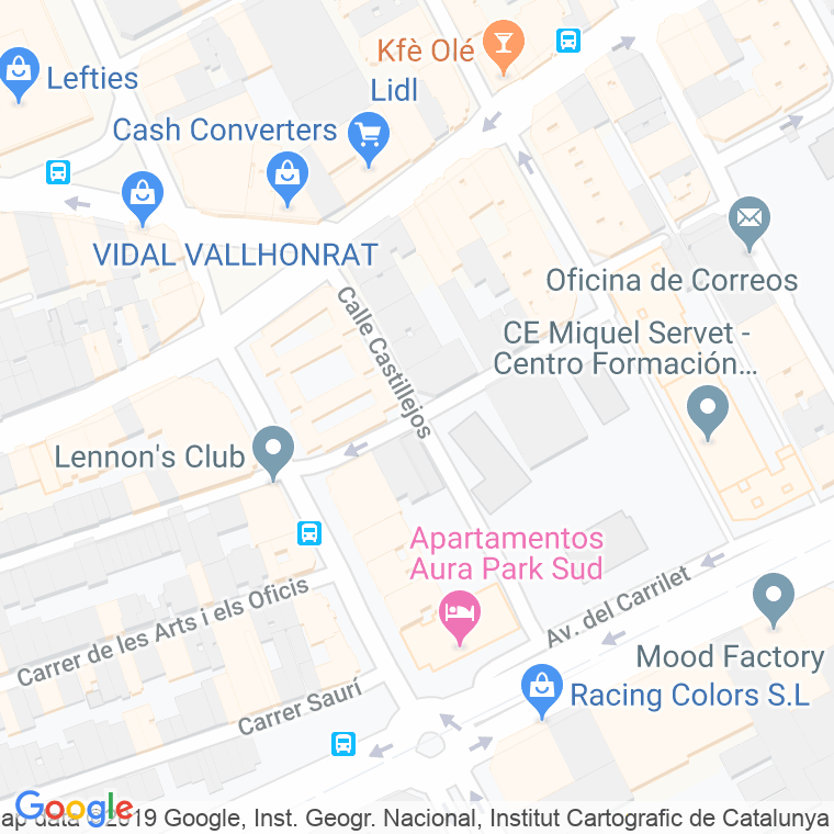 Código Postal calle Castillejos en Hospitalet de Llobregat,l'
