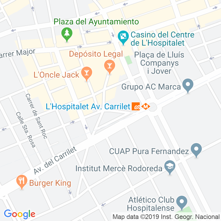 Código Postal calle Mare De Deu De Montserrat, plaça en Hospitalet de Llobregat,l'