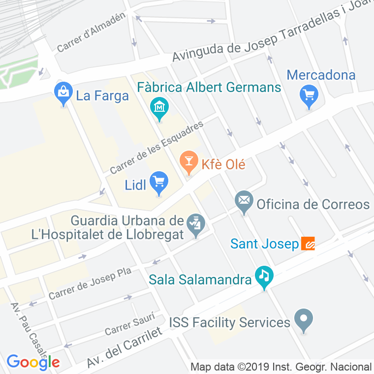 Código Postal calle Rodes en Hospitalet de Llobregat,l'