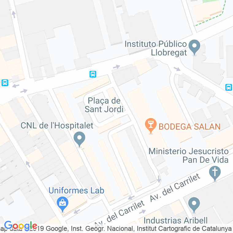 Código Postal calle Sant Jordi, plaça en Hospitalet de Llobregat,l'