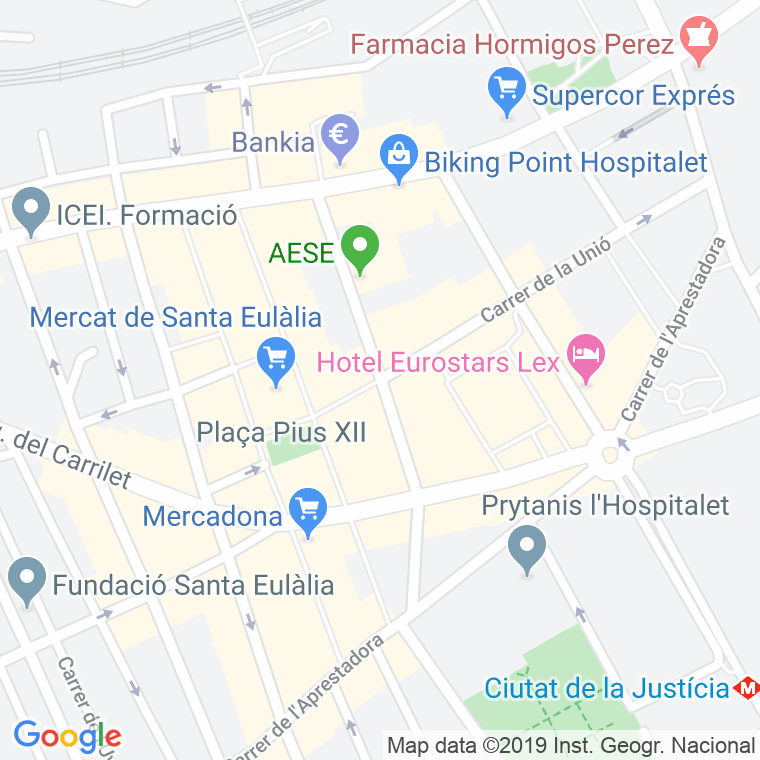 Código Postal calle Jacint Verdaguer en Hospitalet de Llobregat,l'