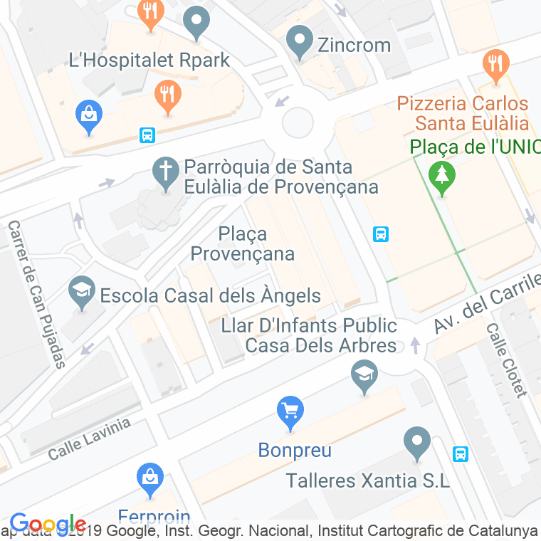 Código Postal calle Provençana, plaça en Hospitalet de Llobregat,l'