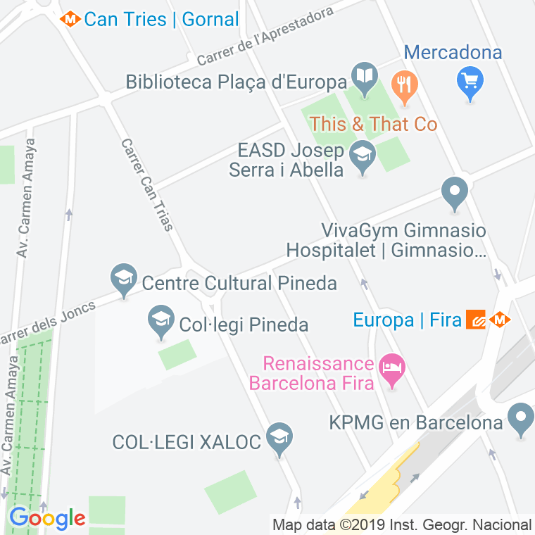 Código Postal calle Sangoneres en Hospitalet de Llobregat,l'