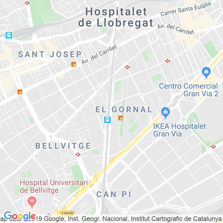 Código Postal calle Vilanova, avinguda (Pares Del 10 Al Final) en Hospitalet de Llobregat,l'