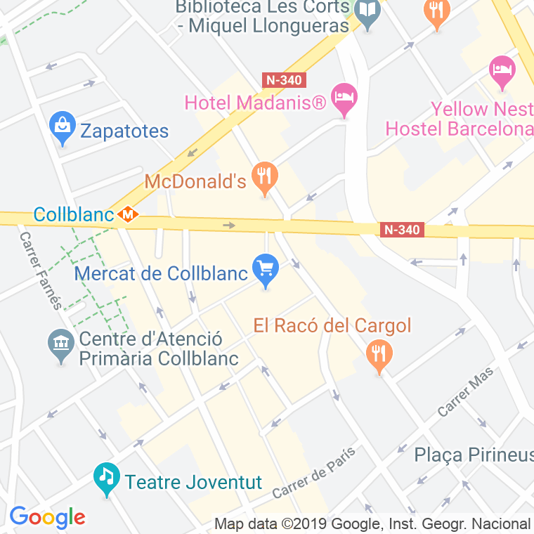 Código Postal calle Costa, pasaje en Hospitalet de Llobregat,l'