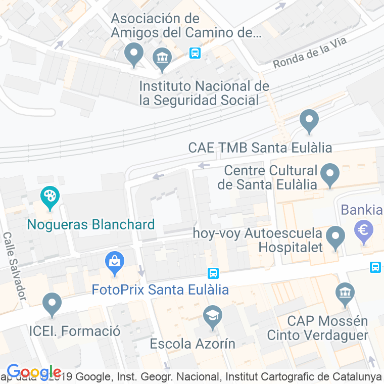Código Postal calle Paris   (Impares Del 1 Al 21)  (Pares Del 2 Al 20) en Hospitalet de Llobregat,l'