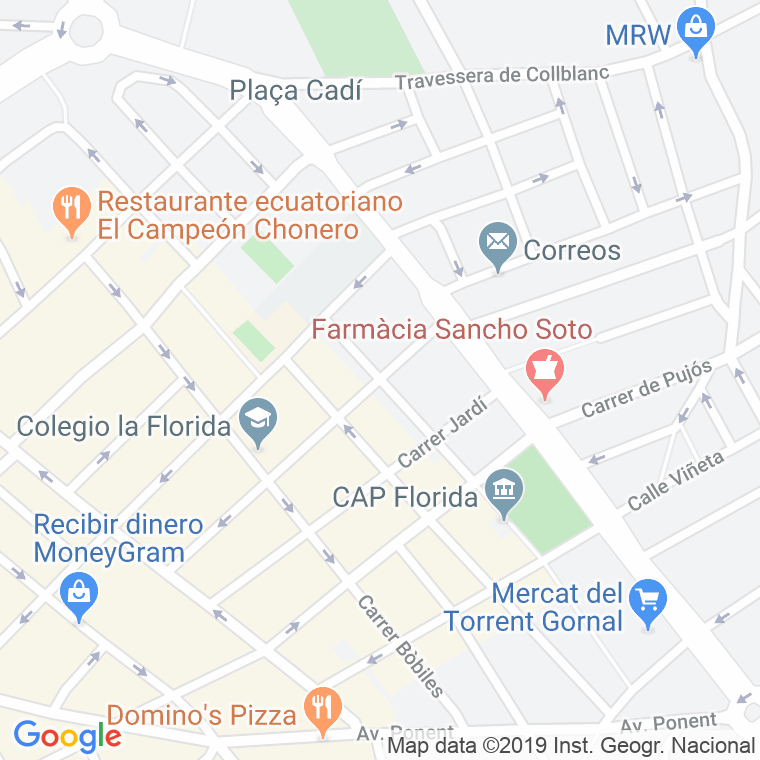 Código Postal calle Mare De Deu De Nuria en Hospitalet de Llobregat,l'