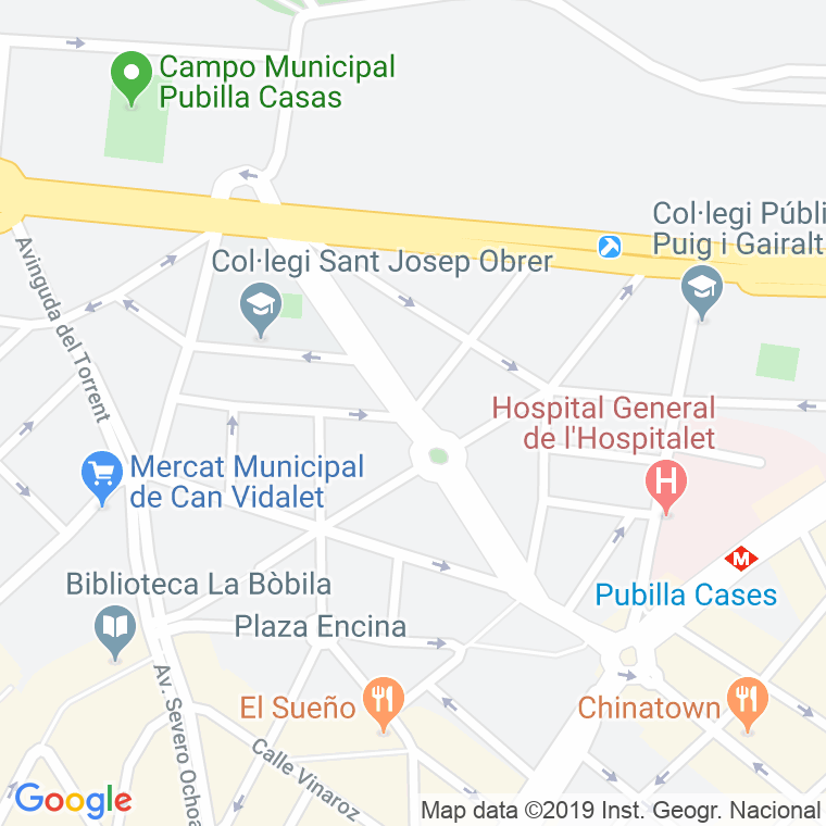 Código Postal calle Tomas Gimenez, avenida en Hospitalet de Llobregat,l'