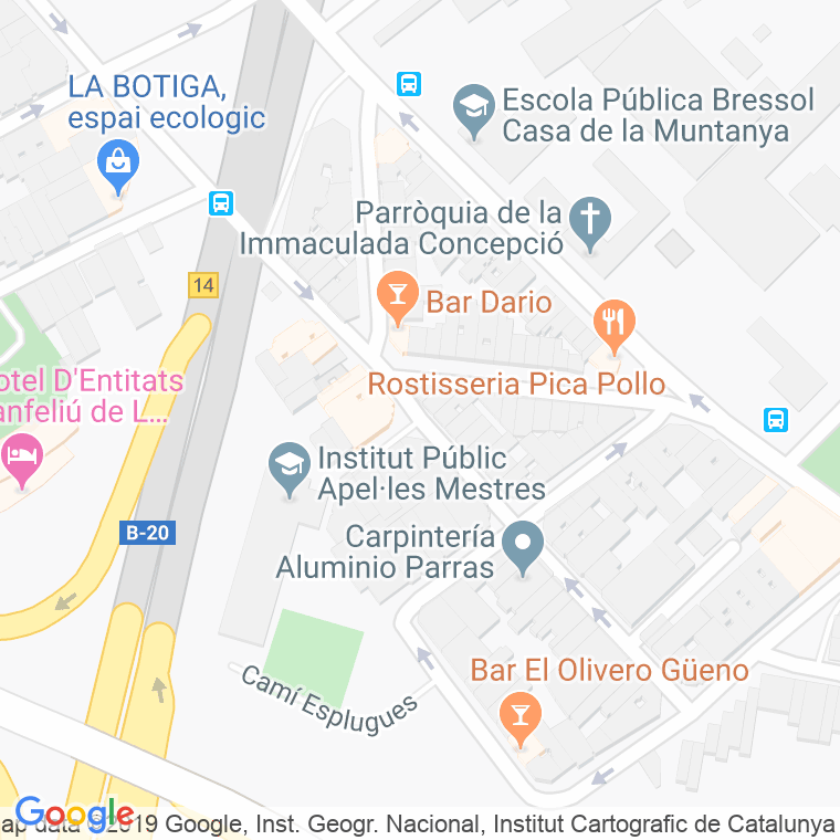 Código Postal calle Zuloaga en Hospitalet de Llobregat,l'